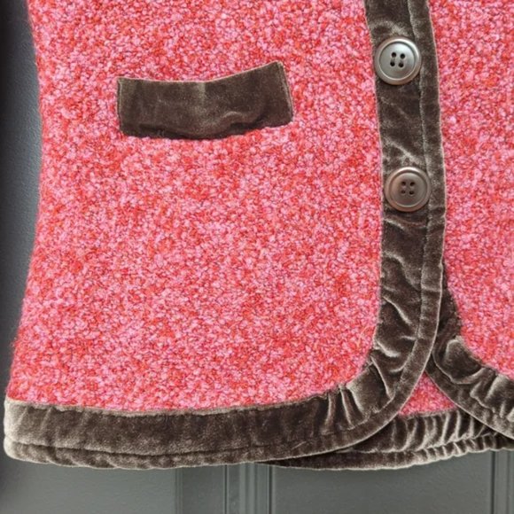 Anthropologie HWR Monogram Touring jacket / sweater with velvet trim - Picture 5 of 6